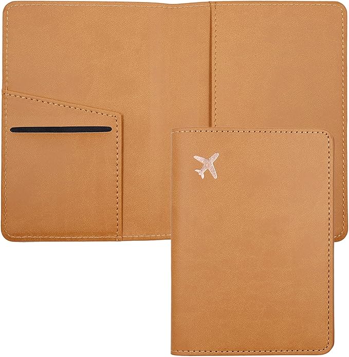 Deziliao Passport Wallet, Faux Leather, Lightweight, Waterproof, Rfid Blocking, Slim, Brown