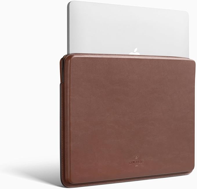 Comfyable 13 Inch Faux Leather Laptop Sleeve Case, Slim Protective Laptop Cover Compatible with MacBook Air M5 2026 & MacBook Pro M2 M1 2022, Brown