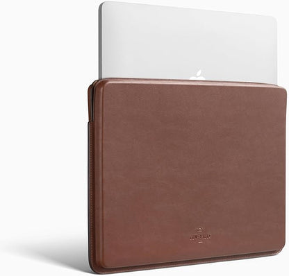 Comfyable 13 Inch Faux Leather Laptop Sleeve Case, Slim Protective Laptop Cover Compatible with MacBook Air M5 2026 & MacBook Pro M2 M1 2022, Brown