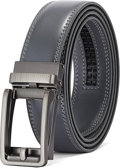 SENDEFN Men's Leather Dress Casual Belt 1 3/8" Automatic Adjustable Click Buckle Belts with Gift Box