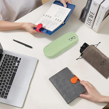 RayLove 3-Pack Hard Shell Eyeglasses Case Large Reading Glasses Hard Case