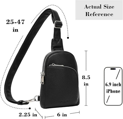 INICAT RFID Blocking Sling Bag, Anti Theft Crossbody Bag for Women, Travel Fanny Pack Style Purse, Vegan Leather