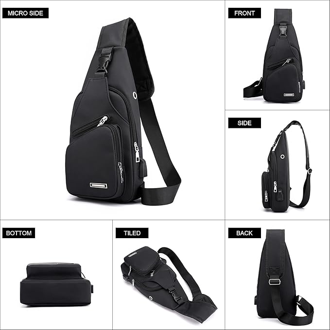 Waterproof Sling Bag Crossbody Backpack for Men Women Sling Backpack Hiking Daypack Multipurpose Cross Body Chest Bag