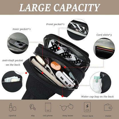 MYHOZEE Sling Bag Crossbody Backpack Purse - 2 in 1 Nylon Cross Body Bag Diaper with Wipes Pouch, Water Bottle Pocket