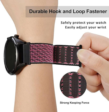 WOCCI 20mm Adjustable Nylon Watch Band, Quick Release Sport Loop Strap (Ripe Plum)