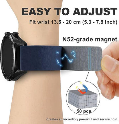 WOCCI Magnetic Watch Bands, Wood Grain Silicone, Quick Release, Compatible Watch Lug 20mm 22mm