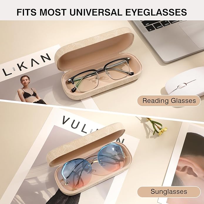 Marvolia Glasses Case Large Hard Shell Eyeglasses Case PU Leather Protective Case for Sunglasses Eyeglasses