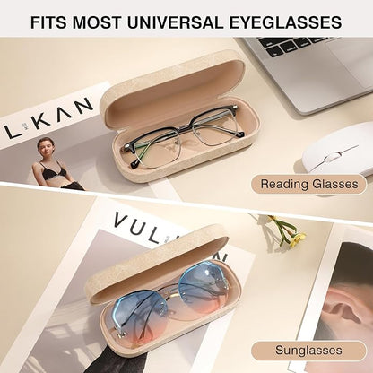 Marvolia Glasses Case Large Hard Shell Eyeglasses Case PU Leather Protective Case for Sunglasses Eyeglasses