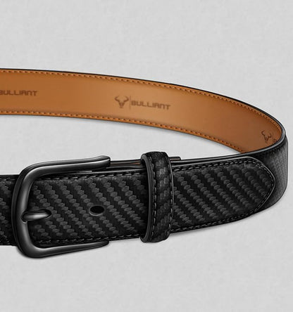 BULLIANT Men Belt-Leather Belt 7 Holes Comfortable for Men Dress Casual Jeans 1 3/8"