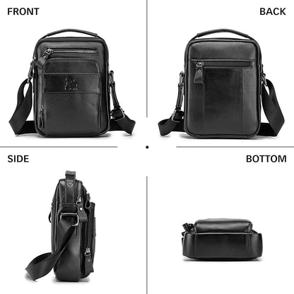 BAIGIO Genuine Leather Small Messenger Bag for Men Shoulder Bag for Ipad Crossbody Bag Men Handbag Satchel Travel Business