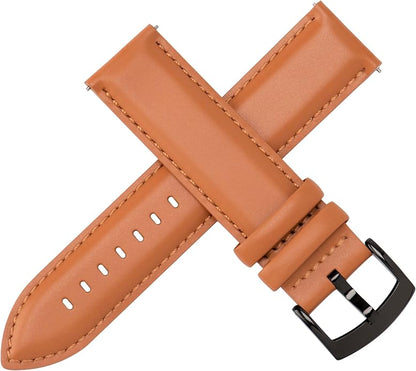 OTTOODY Leather Watch Bands Quick Release, Elegant Top Grain Leather Watch Straps for Men & Women, Choice of Color & Width - 18mm, 19mm, 20mm, 21mm or 22mm Wristbands Bracelet for Watch & Smartwatch