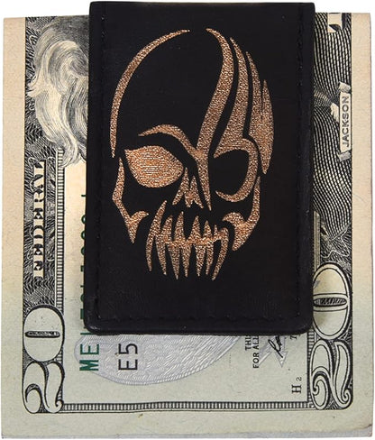 LB LEATHERBOSS Men's New Leather Strong Magnetic Money Clip