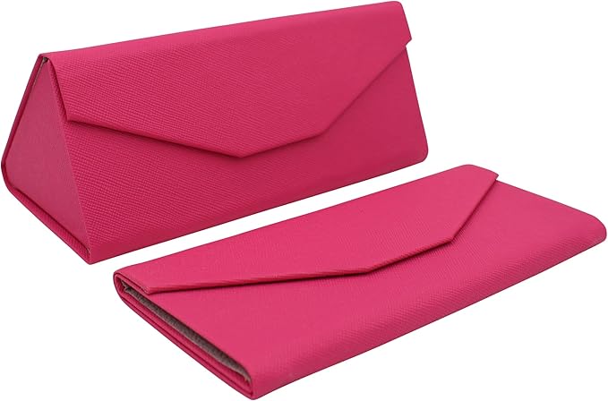 Real Sic Glasses Case for Men and Women - Magnetic Folding Hard Shell Sunglass Holder - Inspired by Solid Color