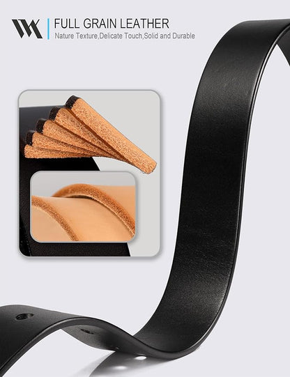 WOLFANT 1.5" Top Full Grain Leather Belt for Men in Gift Box,100% Italian Real Solid Leather