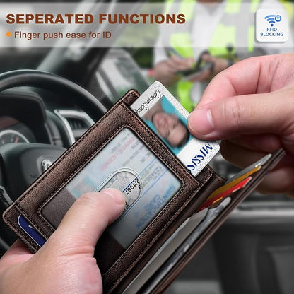 BULLIANT Men Airtag Wallet,Slim Wallet Money Clip Card Holder Magnetic Closure 12 Cards in Front Pocket RFID Blocking