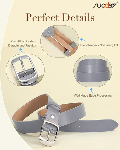 SUOSDEY Women Belts For Jeans Dresses Pants Ladies Leather Waist Belt with Elegant Buckle, Width 1.3"