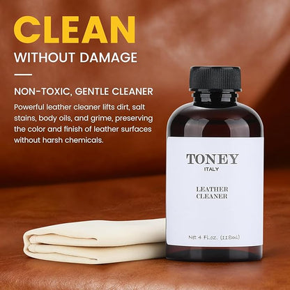 Leather Care Kit,Leather Cleaner and Leather Conditioner,Non-Toxic Leather Care Set for Purse,Leather Bag,Restore Shine,Softens,Removes Stains,Car Seats & Interior,Jackets,Shoes & Bags