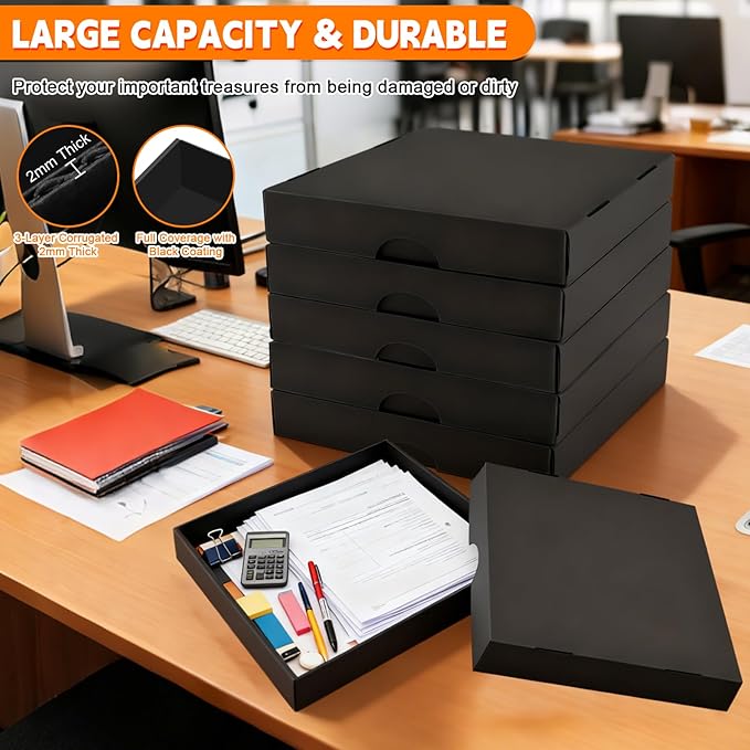 6 Pack 12x12 Scrapbook Paper Storage,Paper Storage Organizer Craft Organizers Storage for Art Craft Supplies Document Organizer,12.99 x 12.6 x 2.17 in