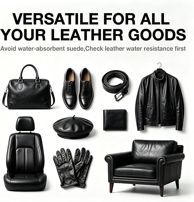 Black Leather Repair Kit, Leather Recoloring Balm – Restore & Repair Faded Leather on Couches, Car Seats, Shoes & Furniture | Leather Color Restorer & Conditioner | Easy DIY Application
