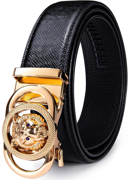 Dubulle Men's Ratchet Belt Gold/Black/Red/Green/Blue/White Automatic Buckle Business Casual Belt Gift - Adjustable Fit