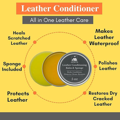G.B.S Leather Milk Conditioner & Cleaner All Natural, Non-Toxic Leather Cleaner 5 Oz Healing Balm Restores Dry, Cracked Scratched Leather with Sponge - Pack of 3