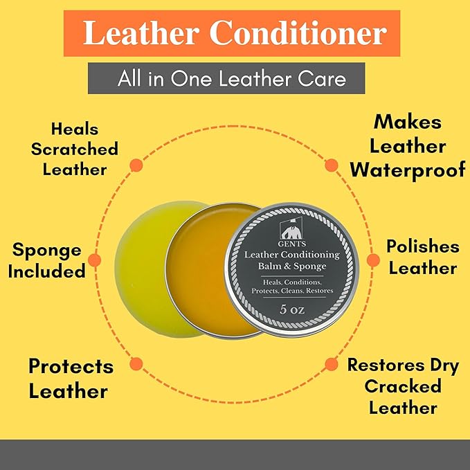 G.B.S Leather Milk Conditioner & Cleaner – 5 oz – Natural, Non-Toxic – Restores Dry, Cracked & Scratched Leather – Waterproofs & Protects – Includes Sponge Applicator