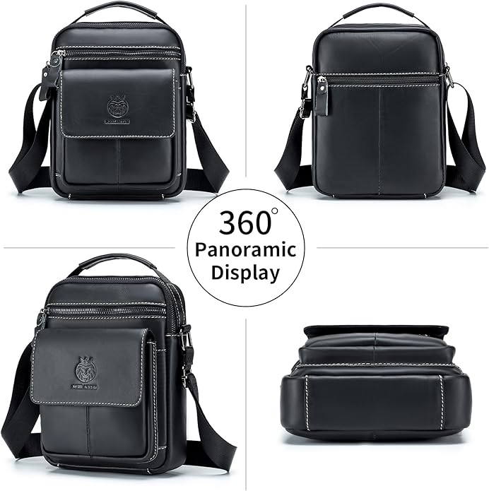 Small Leather Messenger Bag for Men, Man Bag Crossbody, Men's Shoulder Bags Leather Man Purse Handbag