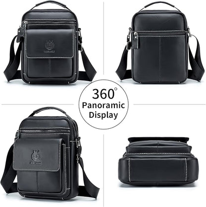 Small Leather Messenger Bag for Men, Man Bag Crossbody, Men's Shoulder Bags Leather Man Purse Handbag