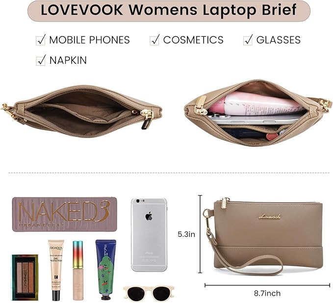 Laptop Bag for Women Leather Laptop Tote Bag Large Computer Bag Waterproof Business Office Work Bag