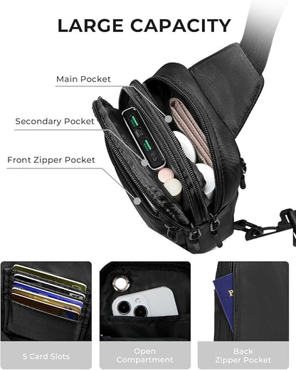 CHOLISS Small Sling Bag for Women and Men, Crossbody Bags Trendy Fanny Packs Chest Bag with Extended Strap