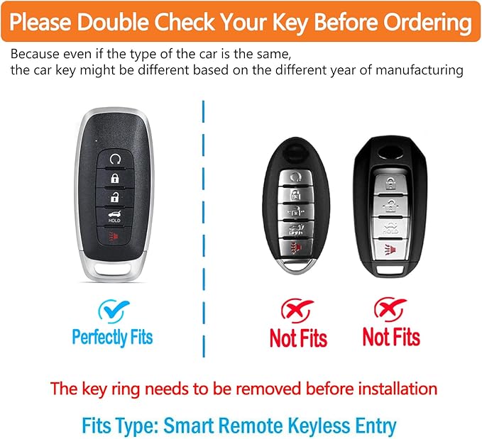 Sindeda for Nissan Key Fob Cover with Keychain Soft Full Protection Key Shell Key Case Compatible with 2023 2024 2025 Pathfinder Kicks Rouge(White, 5 Buttons)