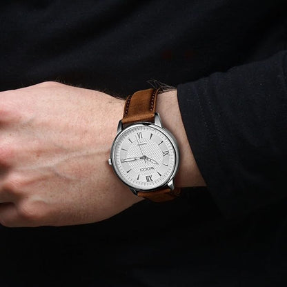 WOCCI Quick Release Watch Band, Distressed Genuine Leather, Stainless Steel Buckle, Strap Width 18mm 19mm 20mm 22mm 24mm