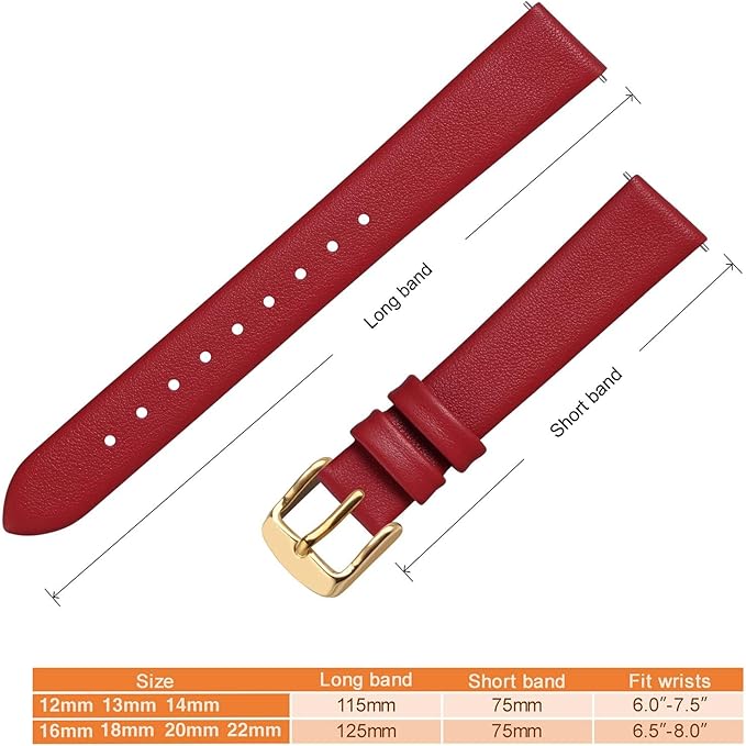 ANNEFIT Watch Bands for Men Women, Top Grain Leather Watch Strap with Quick Release, Band Width 12mm 13mm 14mm 16mm 18mm 20mm 22mm