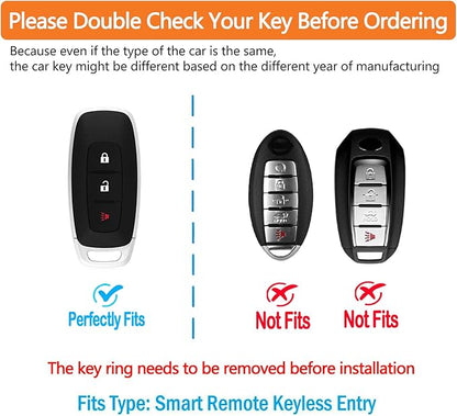 Sindeda for Nissan Key Fob Cover with Keychain Soft Full Protection Key Shell Key Case Compatible with 2023 2024 2025 Pathfinder Kicks Rouge(Red, 3 Buttons)
