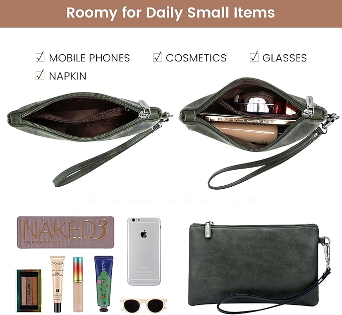 LOVEVOOK Laptop Tote Bag for Women, 15.6 Inch Large Capacity Vintage Leather Work Computer Bag, Business Casual Shoulder Handbag, Dark Green