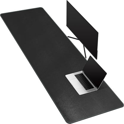 CENNBIE Leather Desk Mat Large, 63" x 19.6" Desk Pad Blotter Protector, Extended Non-Slip Mouse Pad, Waterproof PU Leather Large Mouse pad for Desk Office and Home (Black)