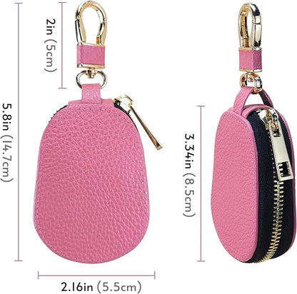 Universal Genuine Leather Car Key Fob Case – Premium Smart Key Holder for Remote Key Fobs