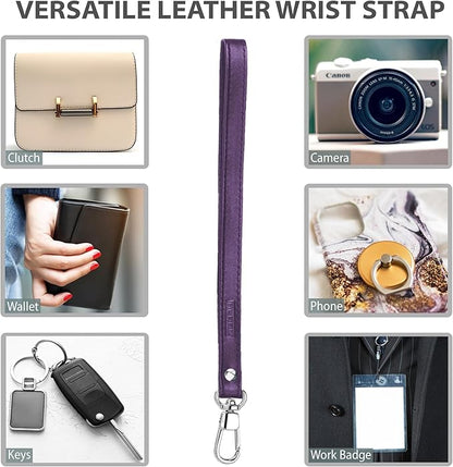 Alban Leather Wrist Strap for Wallet, Clutch, Keys, Wristlet Purse, Keychain for Women and Men