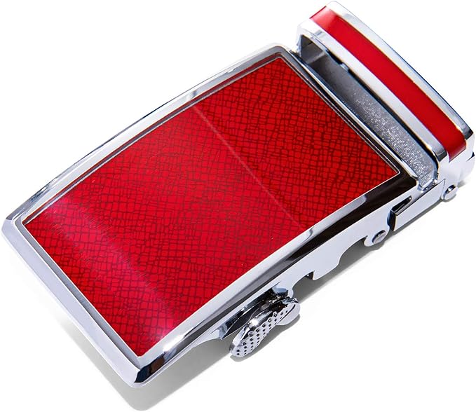Dubulle Designer Ratchet Belt for Men Leather Fashion Adjustable Automatic Buckle Sliding Removable Dress Casual