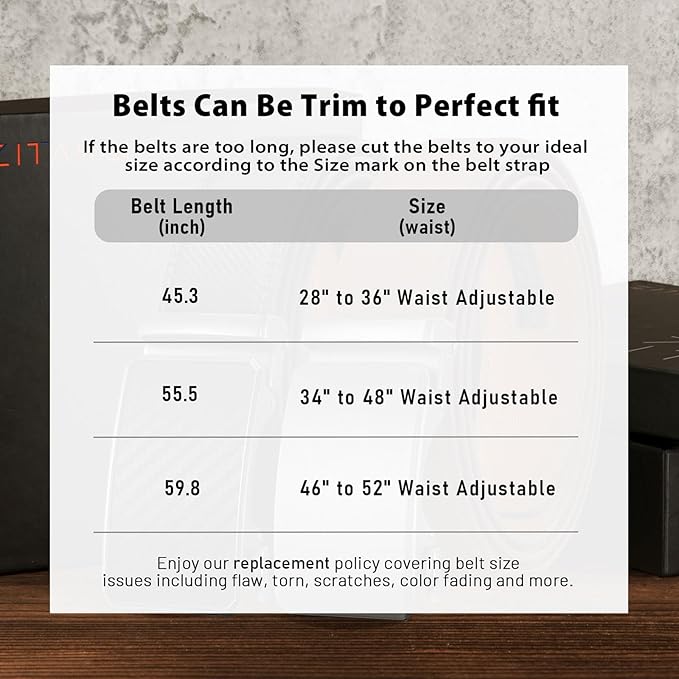 Zitahli Ratchet Belt for Men - 2 Packs Leather Mens belt For Gift Men Dress and Casual,Trim to Fit
