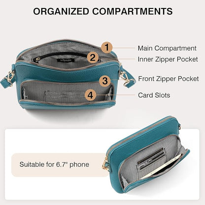 Marvolia Crossbody Bag for Women - PU Leather Shoulder Bag Trendy Small Crossbody Purse Bag for Travel Work Party