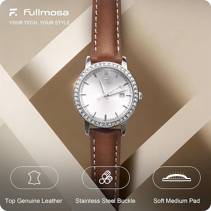 Fullmosa Watch Band, Quick Release Leather Watch Strap for Men Women, Replacement Bands Width 12mm 14mm 16mm 18mm 19mm 20mm 21mm 22mm 24mm