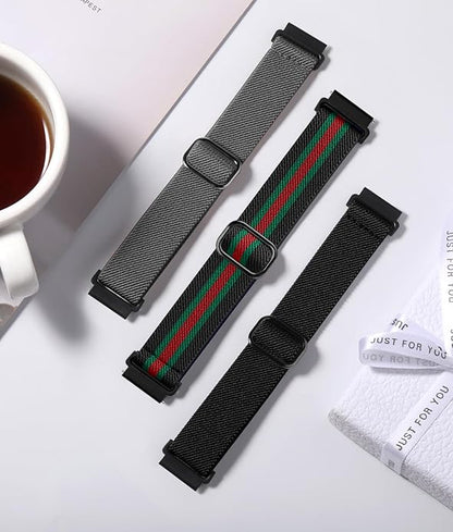 Lerobo Elastic Bands Compatible with Samsung Galaxy Watch 8 7 6 5 4 40mm 44mm/Galaxy Watch 8 Classic 6 4 Classic 43mm 47mm 42mm 46mm/5 Pro Band 45mm/Active 2,3 Pack 20mm Adjustable Nylon Sport Band