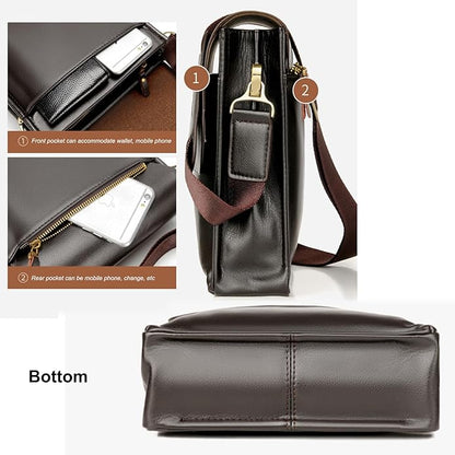 Mens Crossbody Bag, Leather Messenger Shoulder Bag for Women Men Purse Travel Work Business | Leather, Messenger, Purse, Travel, Work, Business