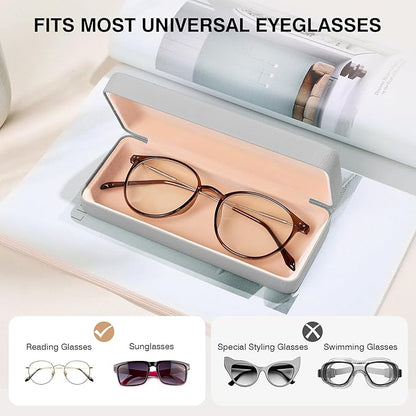 Marvolia Glasses Case Hard Shell Square Large Eyeglasses Case PU Leather Protective Case for Sunglasses Eyeglasses