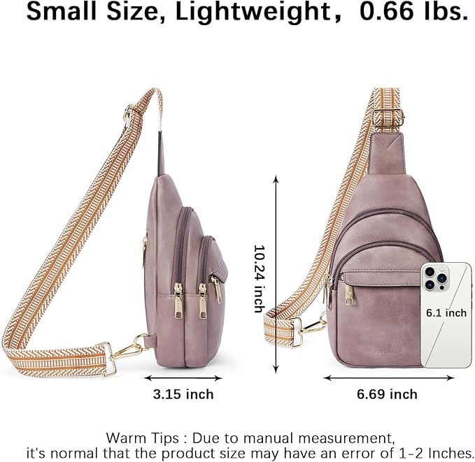 BOSTANTEN Small Sling Bag for Women Leather Crossbody Bags Fanny Pack Chest Bag for Travel