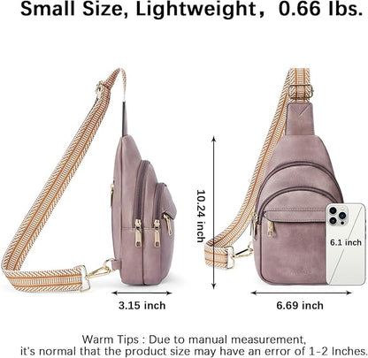 BOSTANTEN Small Sling Bag for Women Leather Crossbody Bags Fanny Pack Chest Bag for Travel