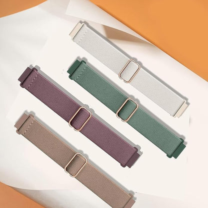 4 Pack Stretchy Watch Bands Compatible with 20mm Garmin Venu Sq/Venu Sq 2, Loop Nylon Elastic Fabric Strap for Garmin Vivomove Style/Luxe/HR Women Men