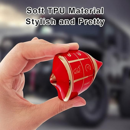 for Jeep Key Fob Cover Keychain Soft Full Protection Key Case Shell, Car Accessories for Man,Girls, Women, Compatible with Jeep Smart Key 3 4 5 Buttons Protector(Red)