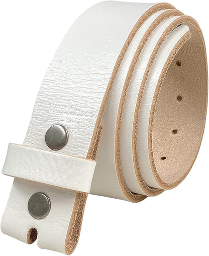 100% One-Piece Full Grain Leather Belt Straps with No Slot Hole/Slot Hole/Heavy-Duty, Multi Options 1-1/2" (38mm) Wide